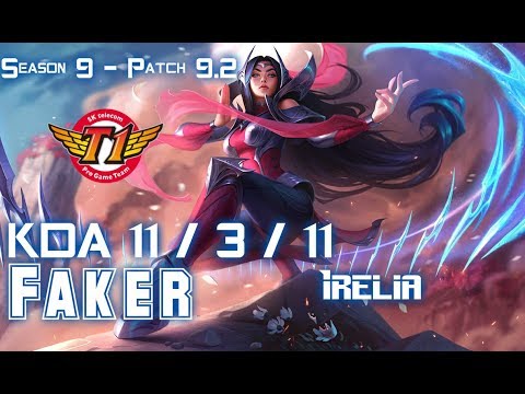 SKT Faker IRELIA vs LEBLANC Mid - Patch 9.2 KR Ranked
