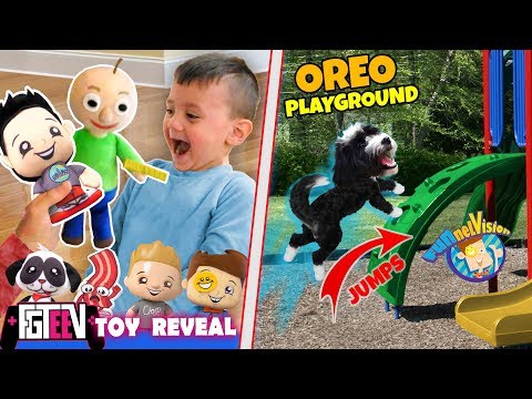 SHAWN REACTS TO OUR FGTEEV TOY LINE & OREO PUPPY uses PLAYGROUND? (FUNnel FV Family Vlog)