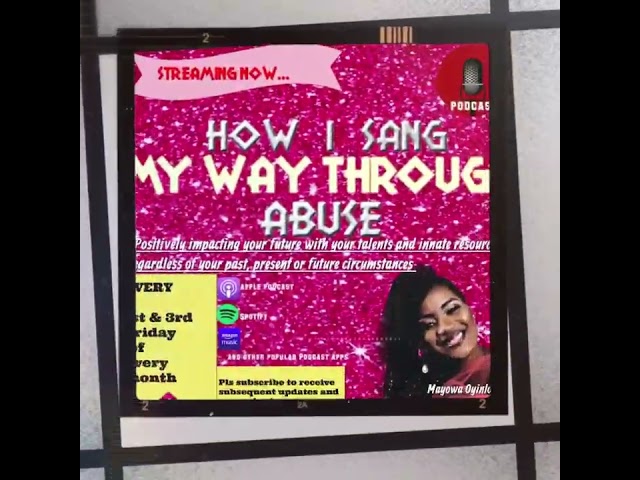 Podcast : ME AND MY LOW SELF ESTEEM: How I sang MY WAY THROUGH abuse . Episode 3