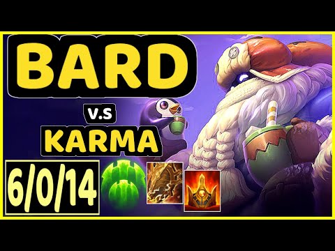 GUGER (BARD) vs KARMA - 6/0/14 KDA BOTTOM SUPPORT GAMEPLAY - KR Ranked GRANDMASTER