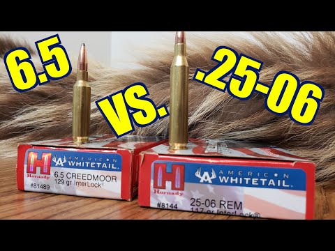 6.5 Creedmoor vs. 25-06 Rem Hornady American Whitetail Interlock Ballistics Gel test w Savage Rifles