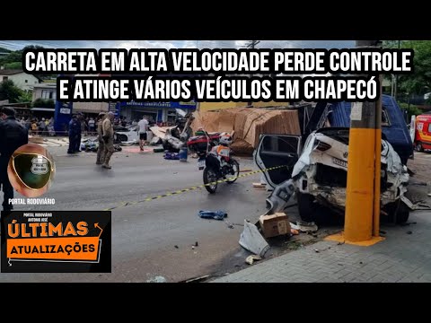 Uncontrolled truck hits several vehicles in Chapecó; ten people are injured.
