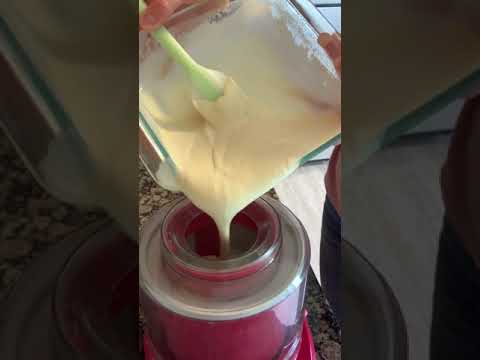 Churning vanilla ice cream