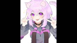 【中2が猫又おかゆさん描いてみた！】 #イラスト