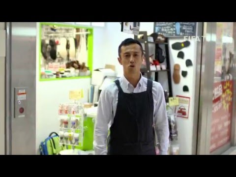 Former Japanese footballer and I-League star Ryuji Sueoka fixes boots for Indian kids