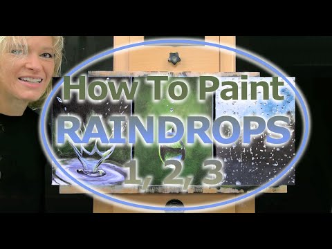 HOW TO PAINT RAINDROPS 3 Easy Ways! How to Draw and Paint Rain with Acrylics-Easy Beginner Tutorial