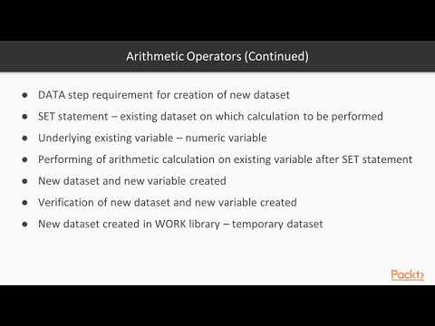 SAS Programming in 7 Steps Introduction to the Arithmetic Operators | packtpub com