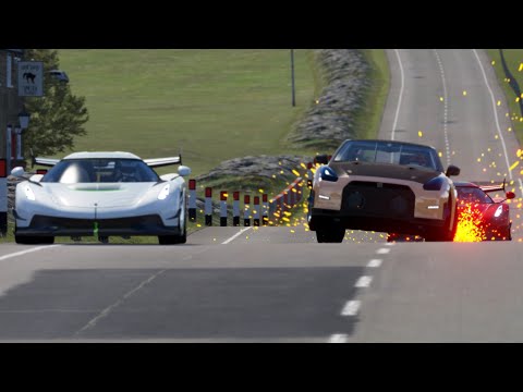Nissan GT-R ALPHA Queen vs Koenigsegg Jesko at Highlands