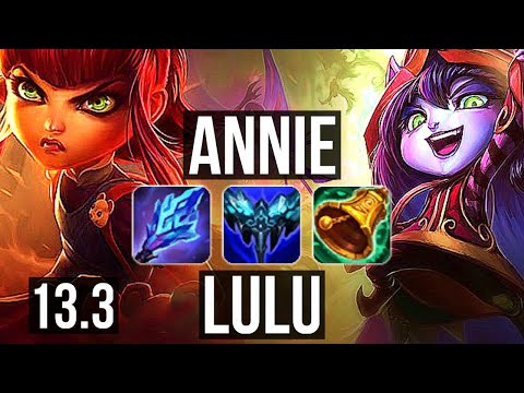 ANNIE & Xayah vs LULU & Aphelios (SUP) | 0/1/20, 72% winrate, Rank 10 Annie | KR Grandmaster | 13.3