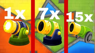 Btd6 1 bomb blitz vs. 7 recursive clusters vs. 15 cluster bombs