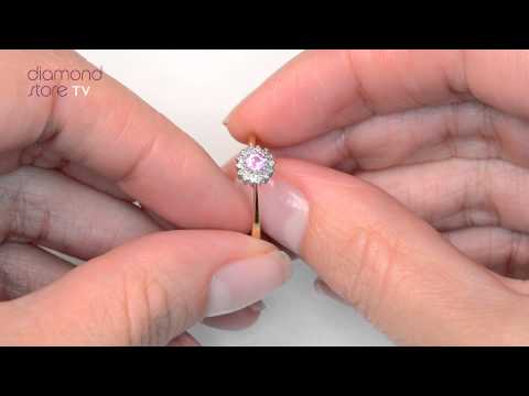 A3129 - Pink Sapphire And 0.07CT Diamond Ring In 9K Yellow Gold