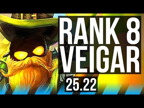 VEIGAR vs YASUO (MID) | Rank 8 Veigar, Godlike | KR Grandmaster | 25.22
