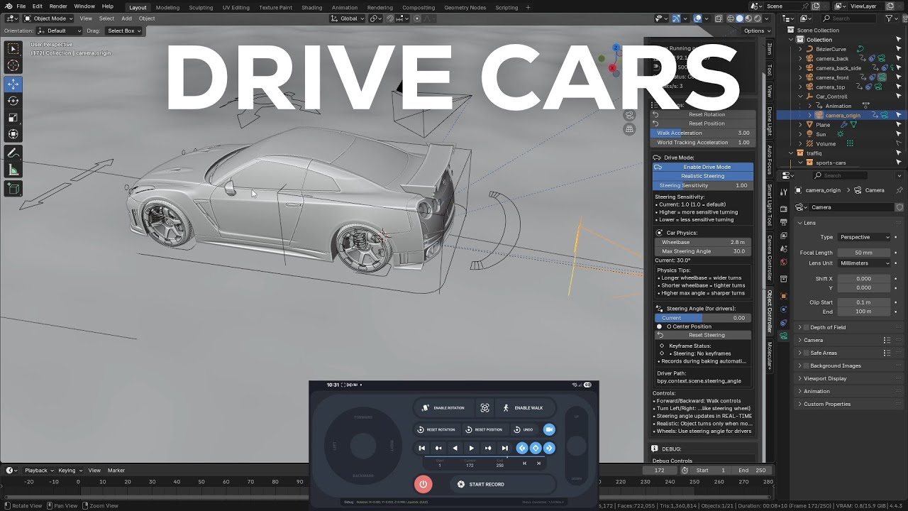 How to Drive Cars in Blender Using Your Phone | 🚗 Tutorial