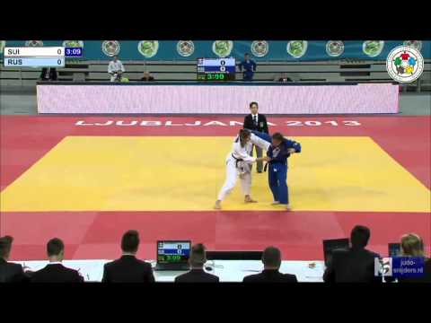 Judo 2013 World Championships Junior Ljubljana: Kocher (SUI) - Mezetskaia (RUS) [-57kg] rep