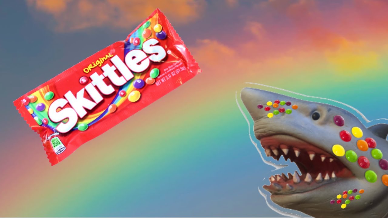 Shark Puppet Eats Skittles
