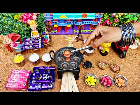 Mini Chocolate Cake | Miniature Cooking | Choco Mini Cake | Rose Petals Chocolate Cake Recipe 