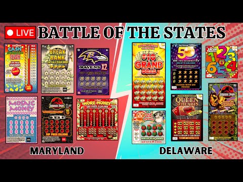 BATTLE OF THE STATES 🥊 MARYLAND vs. DELAWARE SCRATCH OFF LOTTERY TICKETS