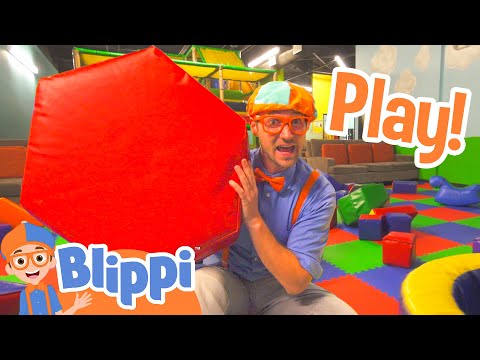 Blippi Playing at a Play Place | Learning about Colors and Muscles for Kids