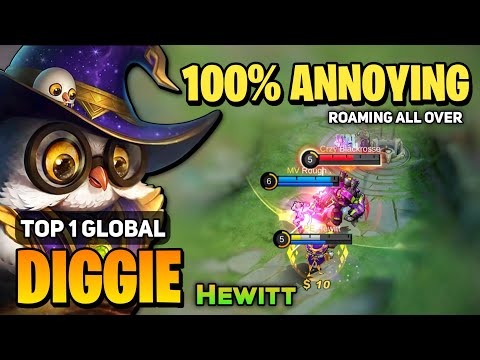 DIGGIE KING! 100% Annoying Support [ Top 1 Global Diggie Best Build ] By Hewitt - Mobile Legends