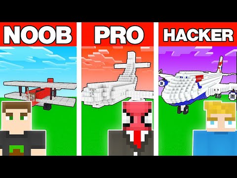 NOOB VS PRO VS HACKER DEVASA UÇAK YAPI KAPIŞMASI - Minecraft