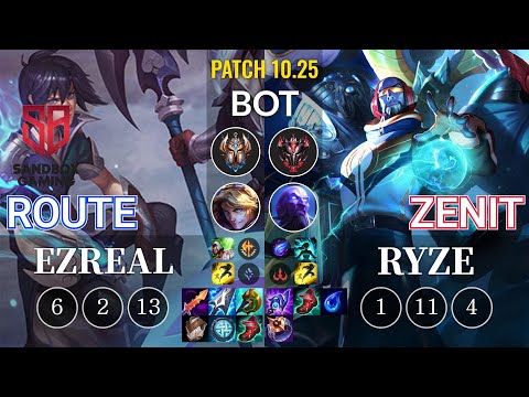 SB Route Ezreal vs Zenit Ryze Bot - KR Patch 10.25
