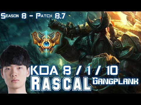 Rascal GANGPLANK vs CAMILLE Top - Patch 8.7 KR Ranked