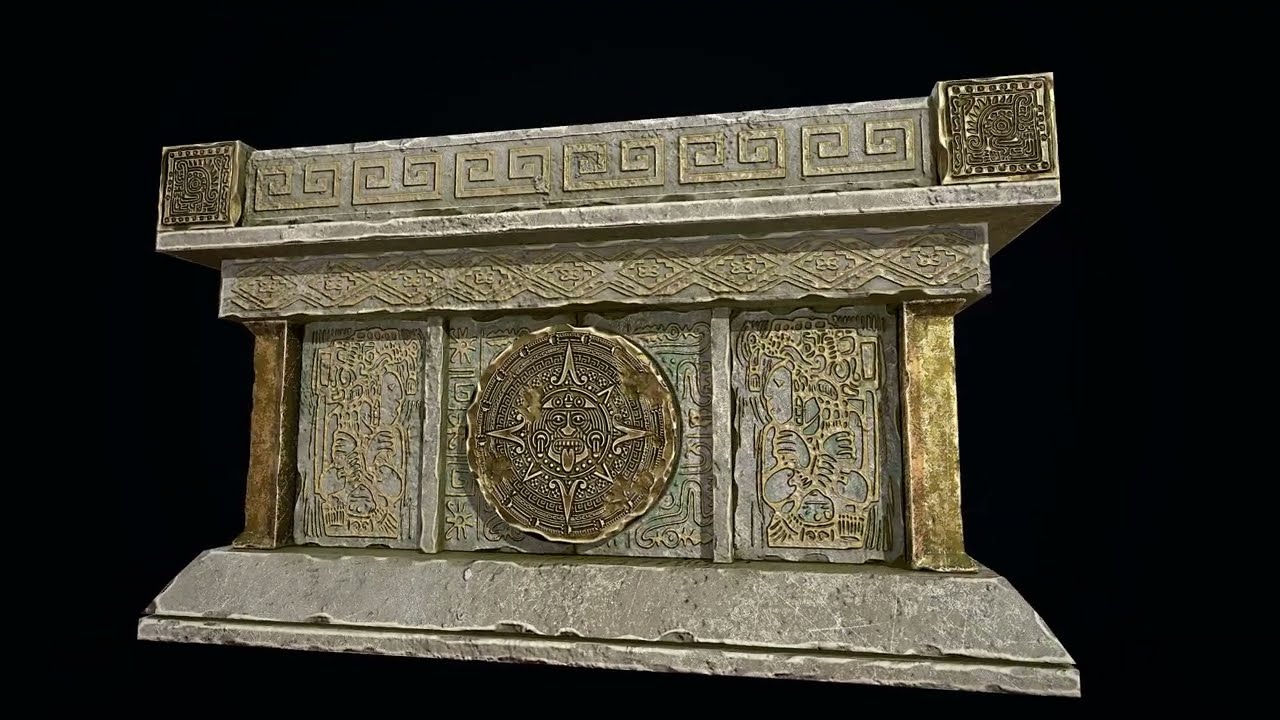 Aztec Stone Chest 3D Model