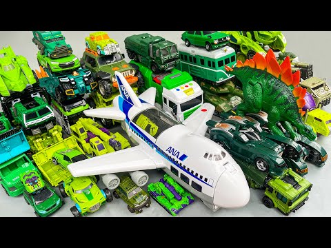 Full Green Transformers Carbot Tobot Toys, Excavator, Construction Vehicles, Dinosaur Transformation