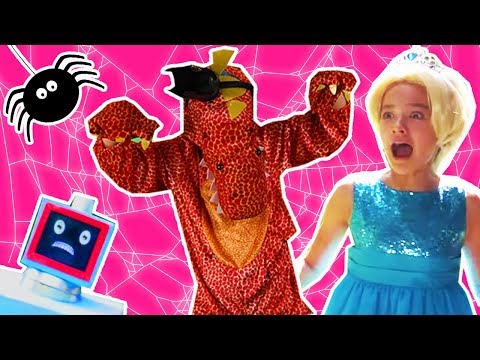 PRINCESS vs DINOSAUR | Halloween Princesses In Real Life | Robot Pranks | Costume Games for Kids Video