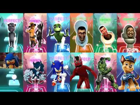 Sonic Vs Flash Vs Talking Juan Vs Color Alian dance | Tiles hop EDM Rush