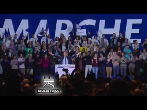 Emmanuel Macron hurle by Khaled Freak