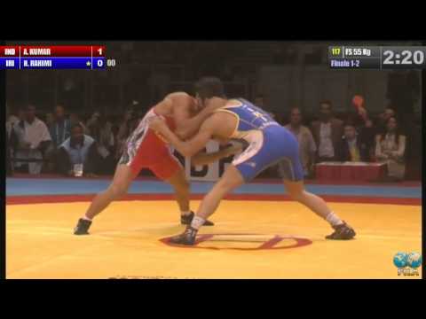 Hassan Rahimi (IRI) vs Amit Kumar (IND) 55kg Final - 2013 World Wrestling Championships
