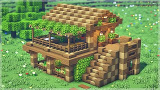 ⚒️ Minecraft | How To Build a Beautiful Wooden Survival Starter House 🏡