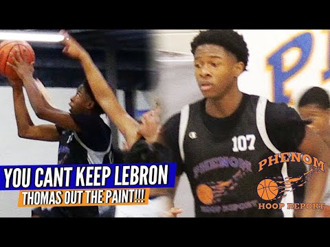 You Cant Stop Lebron Thomas from Getting to the RIM!!! RAW NC Phenom 150 Highlights