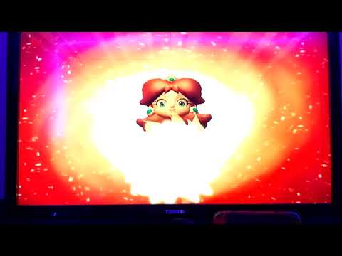 Mario Super Sluggers Daisy Flowers (P1) VS. Mario Fireballs (CPU) in DK Jungle at Night (4th Part)