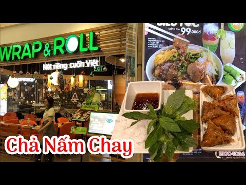 Wrap & Roll Cogumelo Vegetariano Grelhado no Vincom Plaza District 1 HCMC | Família Duong Nguyen