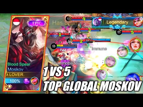 TOP GLOBAL MOSKOV 1 VS 5, THE NEXT LEVEL MARKSMAN - MOBILE LEGENDS