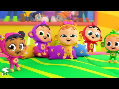 Cinque scimmiette | Canzoni per bambini | Super Supremes Italiano | Filastrocche | Video animati