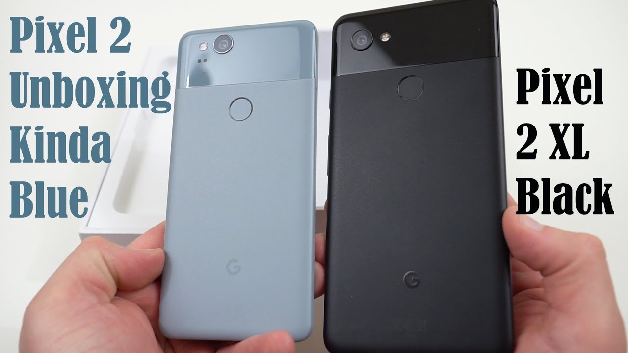 Google Pixel 2 Kinda Blue Unboxing: Better Display vs Pixel 2 XL?