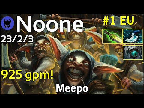 925 gpm! VP.Noone plays Meepo!!! Dota 2 7.20