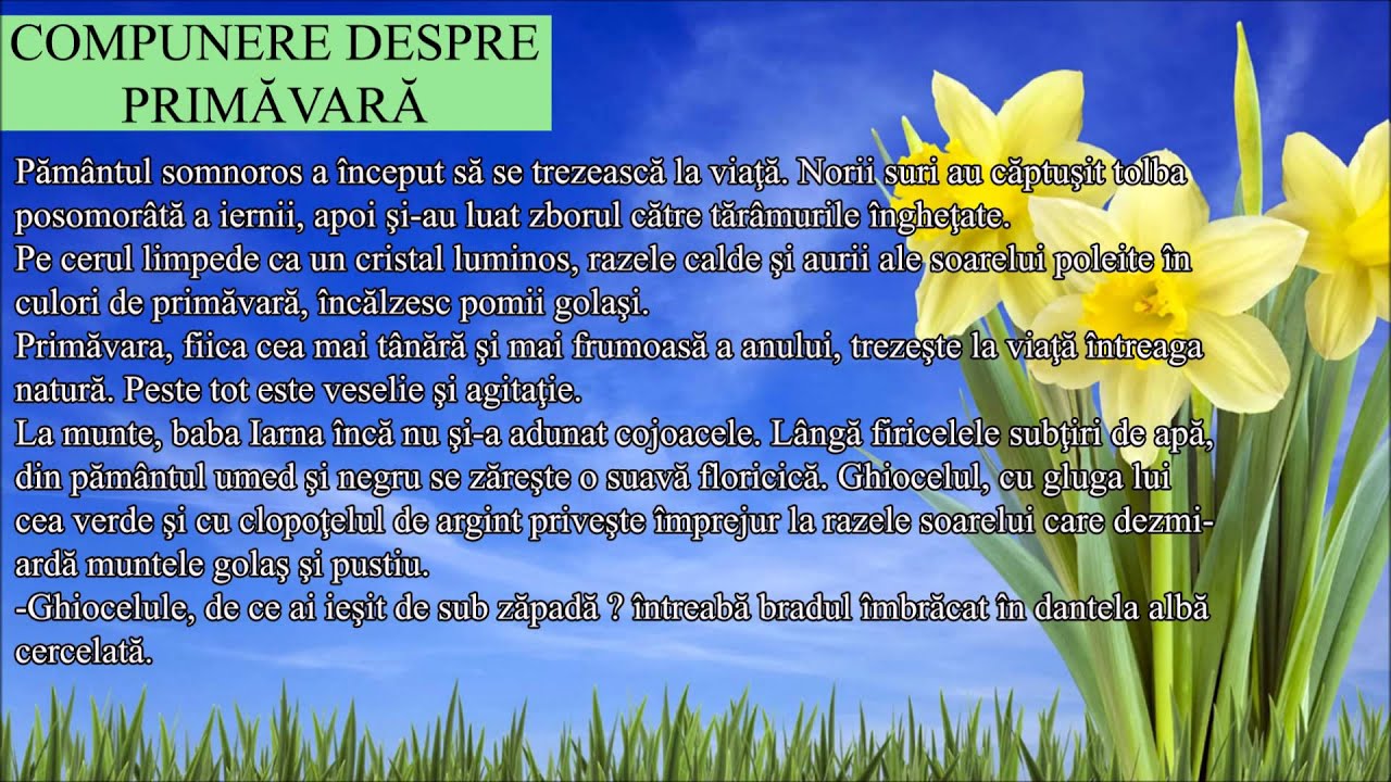 Compunere despre primavara