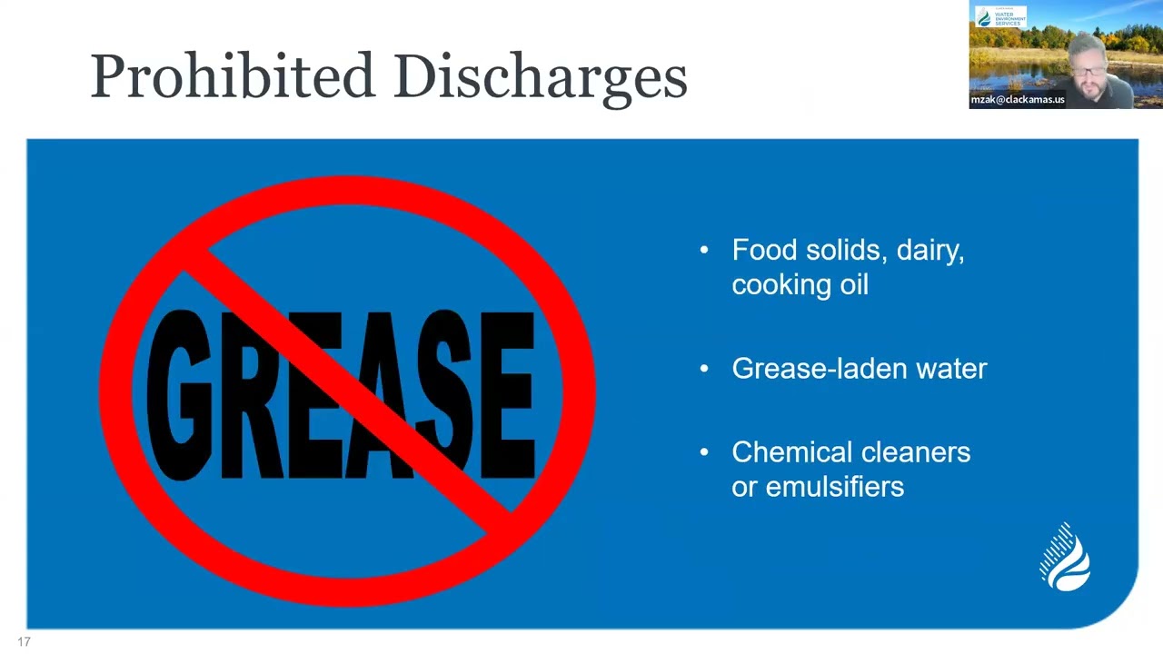 Pollution Prevention Academy: Fats, Oils and Grease (FOG) and Enforcement