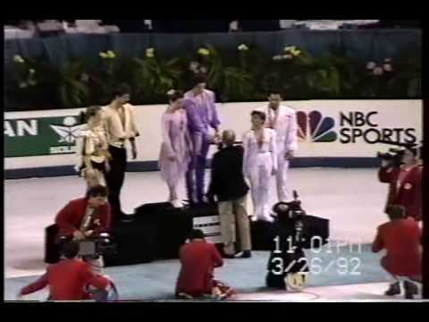 Medal Award Ceremony - 1992 Worlds, Pairs' Free Skate