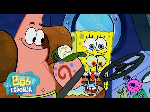 Bob Esponja | ¡Calamardo tiene un nuevo trabajo! 🚌  | Bob Esponja en Español
