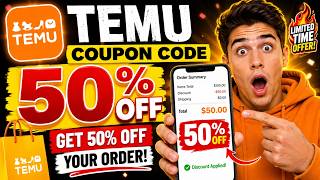 Temu Coupon Code 50% Off 🔥 Get 50% OFF Your Order