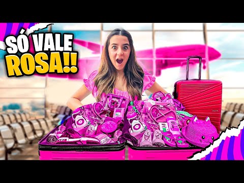 VIAJANDO PRO SHOW SOMENTE COM ROUPAS ROSA ! 