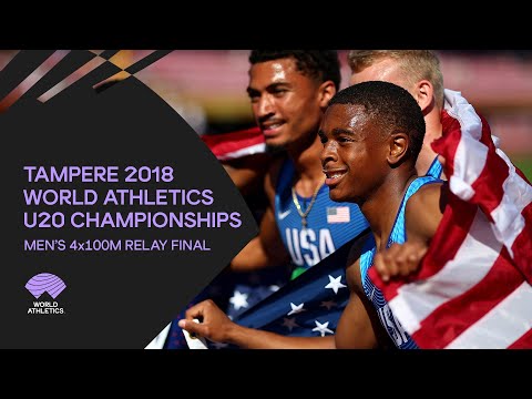 Men's 4x100m Relay Final - World Athletics U20 Championships Tampere 2018