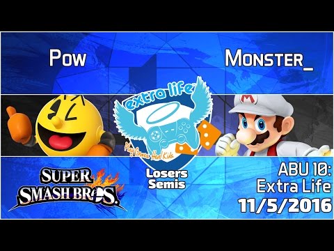 Extra Life: Pow (Pacman) vs. Monster_ (Mario) - SSB4 Losers Semis