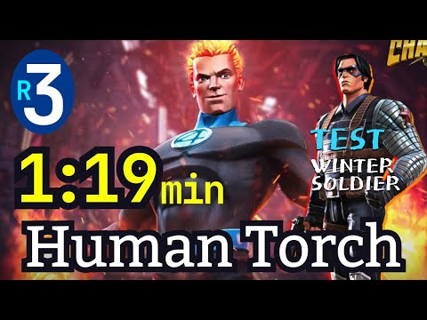Human Torch testing 3 rank, No boost | 1,2 min, Winter Soldier #mcoc