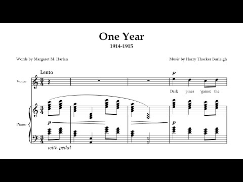 Harry Thacker Burleigh - One Year: 1914-1915